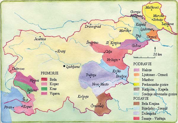Slovenia wine map
