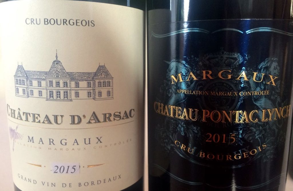 pair of fine cru bourgeois Margaux 2015