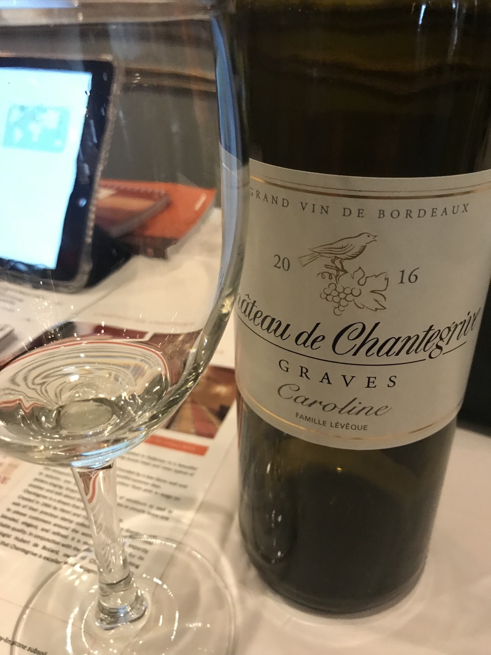 Wine Pessac-Léognan and bottle | from Chronicles 2016 Graves